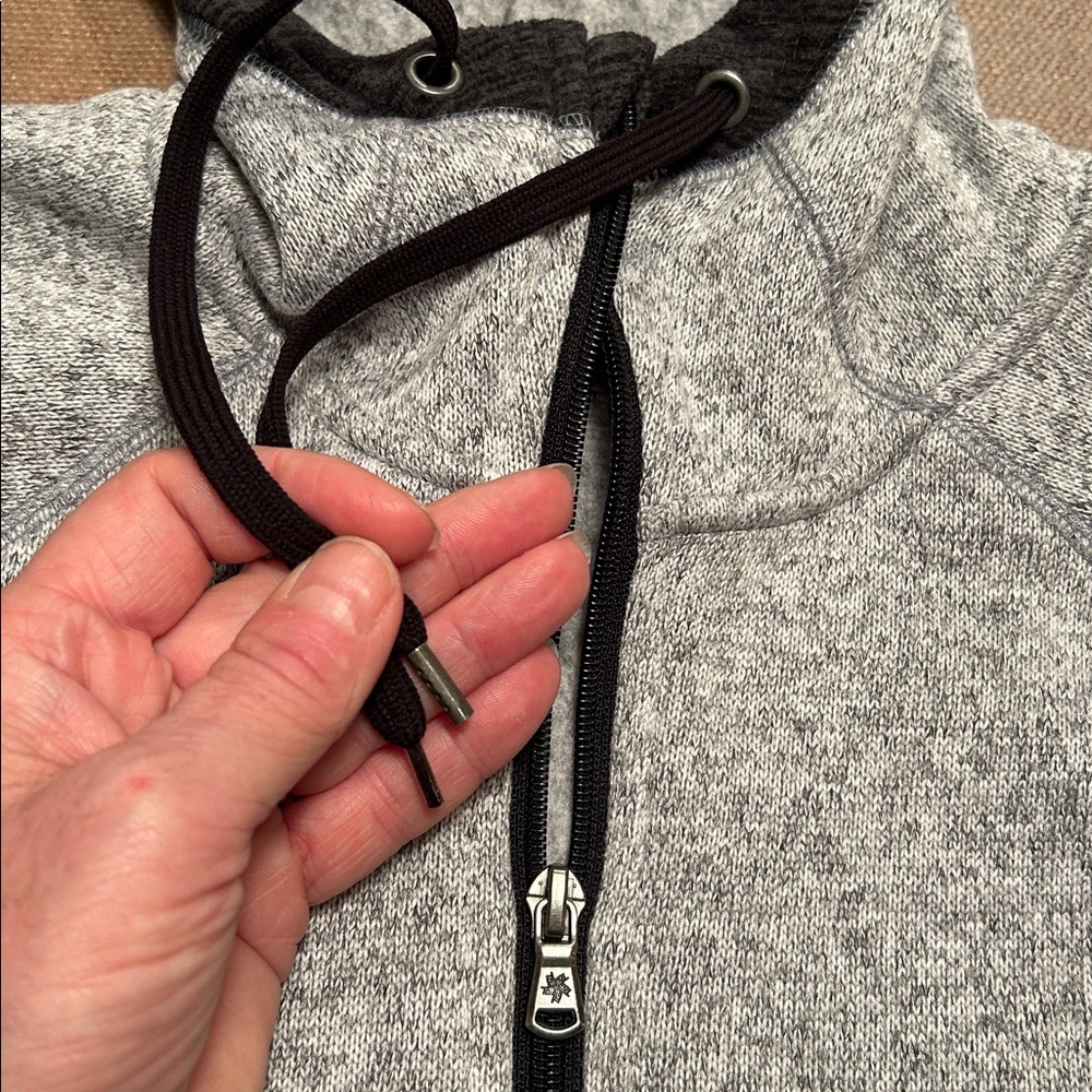 Tek Gear Grey and Charcoal Colorblock Fleece Full Zip, XS - Picture 4 of 8